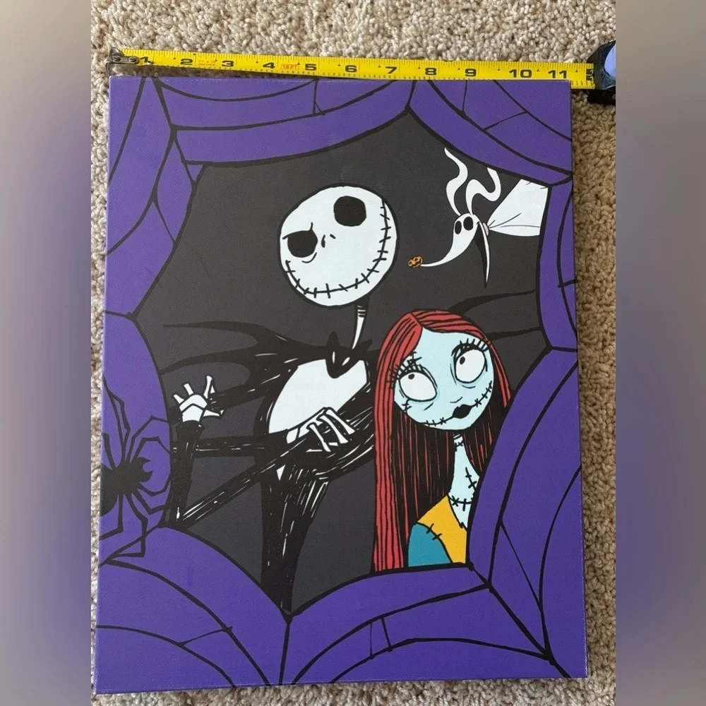 Disney’s Nightmare Before Christmas Jack  & Sally Purple and White Canvas Art